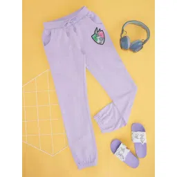 Pantaloons Junior Kids Pastel Lilac Cotton Comfort Fit Trouser-picture-45