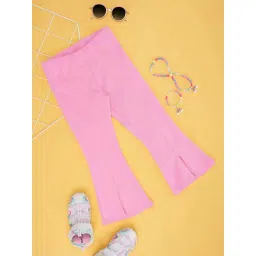 Pantaloons Junior Kids Sachet Pink Cotton Regular Fit Pants-picture-46
