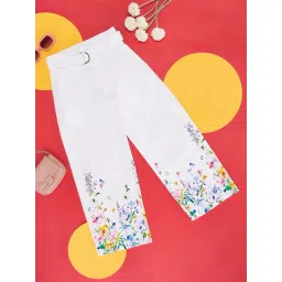 Pantaloons Junior Kids White Cotton Printed Trousers-picture-25