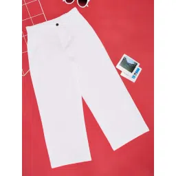 Pantaloons Junior Kids White Cotton Regular Fit Pants-picture-29