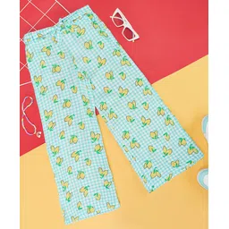 Pantaloons Junior Lemons Printed & Checked Pant - Blue-picture-17
