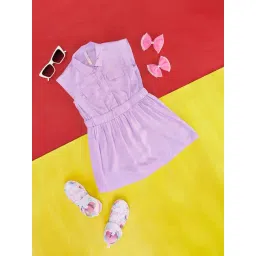 Pantaloons Junior Lilac Cotton Regular Fit Frock Dress-picture-12