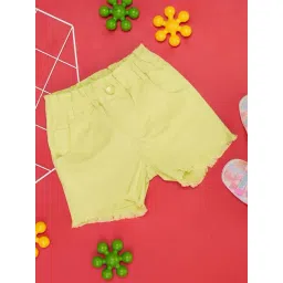 Pantaloons Junior Lime Yellow Cotton Regular Fit Shorts-picture-25