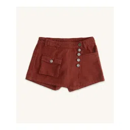 Pantaloons Junior Maroon Cotton Regular Fit Skirt-picture-11