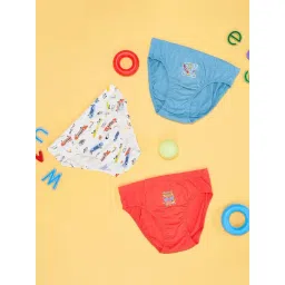 Pantaloons Junior Multicolor Cotton Printed Brief (Pack of 3)-picture-21