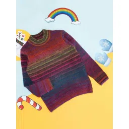 Pantaloons Junior Multicolor Striped Full Sleeves Sweater-picture-12