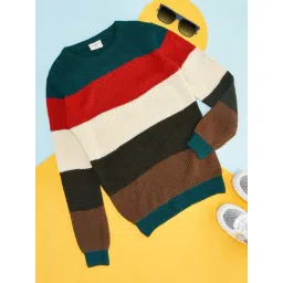 Pantaloons Junior Multicolor Striped Full Sleeves Sweater-picture-13