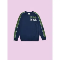 Pantaloons Junior Navy & Green Printed Full Sleeves Sweater-picture-16