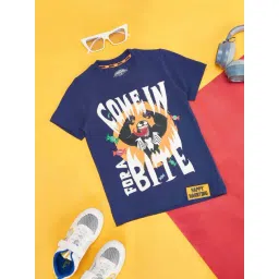 Pantaloons Junior Navy Cotton Printed T-Shirt-picture-32
