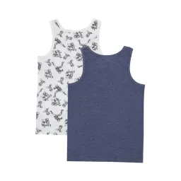 Pantaloons Junior Navy Cotton Printed Vests - Pack of 2-picture-18