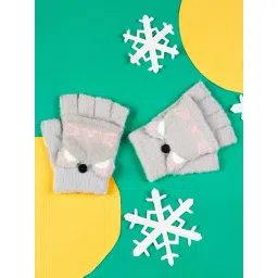 Pantaloons Junior Nylon Grey Girls Gloves-picture-36