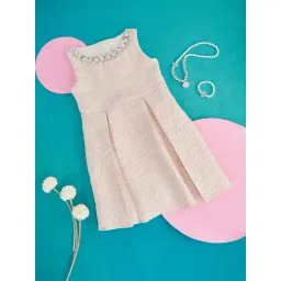 Pantaloons Junior Off-White Cotton Embroidered Dress-picture-25