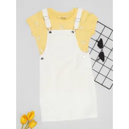 pantaloons junior Pantaloons Baby Girls Yellow Dungarees Set-picture-32