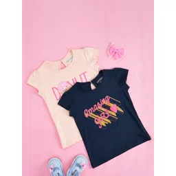 pantaloons junior Pantaloons Pack Of 2 Junior Girls Multicoloured Floral Printed V-Neck T-shirt-picture-21