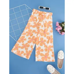 Pantaloons Junior Peach & White Floral Print Palazzo-picture-23