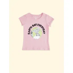 Pantaloons Junior Pink Cotton Embellished T-Shirt-picture-33