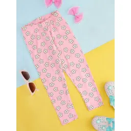 Pantaloons Junior Pink Cotton Floral Print Leggings-picture-19
