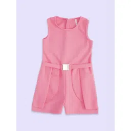 Pantaloons Junior Pink Cotton Regular Fit Jumpsuit-picture-15