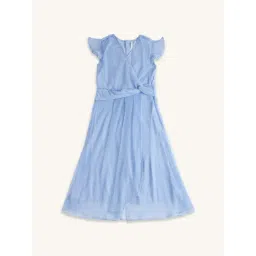 Pantaloons Junior Powder Blue Cotton Embellished Full Sleeves Dress-picture-45