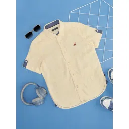 Pantaloons Junior Primrose Yellow Linen Printed Shirt-image-16