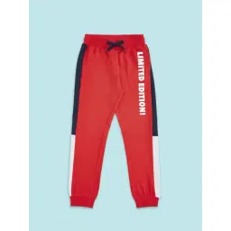 Pantaloons Junior Red & White Cotton Printed Trackpants-picture-27