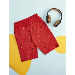 Pantaloons Junior Red Cotton Printed Shorts-picture-34
