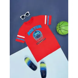 Pantaloons Junior Red Cotton Printed T-Shirt-picture-44