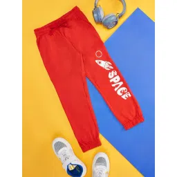 Pantaloons Junior Red Cotton Printed Trackpants-picture-26