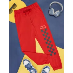 Pantaloons Junior Red Cotton Printed Trackpants-picture-22