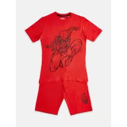 Pantaloons Junior Red Printed T-Shirt with Shorts-picture-33