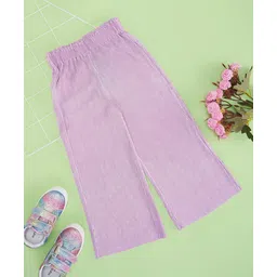 Pantaloons Junior Self Design Wide Leg Pant - Purple-picture-20