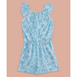 Pantaloons Junior Sleeveless Tie Dye Jumpsuit - Blue-picture-18