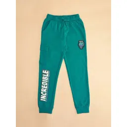 Pantaloons Junior Teal Printed Trackpants-picture-32
