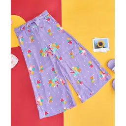 Pantaloons Junior Viscose Rayon Unicorn & Fairy Printed Trousers - Lilac-picture-27