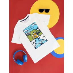 Pantaloons Junior White Cotton Printed T-Shirt-picture-41
