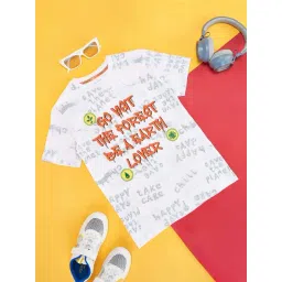 Pantaloons Junior White Cotton Printed T-Shirt-picture-36