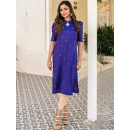 Pantos Women Ethnic Motifs Printed Keyhole Neck Kurta-picture-28