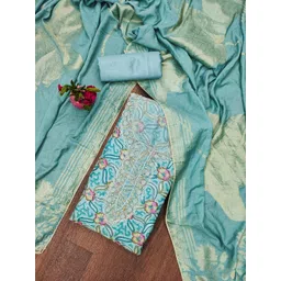 Panzora Embellished Organza Unstitched Dress Material-picture-16