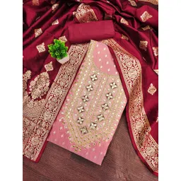 Panzora Embroidered Thread Work Unstitched Dress Material-picture-44