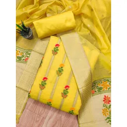 Panzora Floral Embellished Cotton Silk Unstitched Dress Material-picture-24