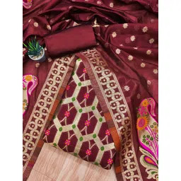 Panzora Floral Embellished Unstitched Dress Material-picture-26