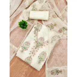 Panzora Floral Printed Beads and Stones Unstitched Dress Material-picture-30