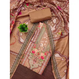 Panzora Floral Printed Beads & Stones Unstitched Dress Material-picture-32