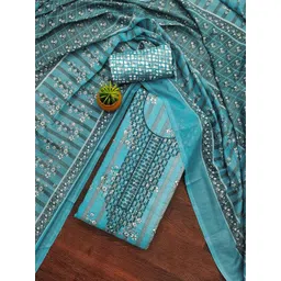 Panzora Floral Printed Embellished Cotton Unstitched Dress Material-picture-23