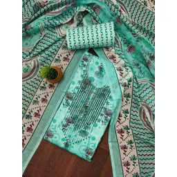 Panzora Floral Printed Sequinned Cotton Unstitched Dress Material-picture-11