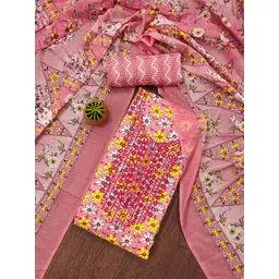 Panzora Floral Printed Sequinned Cotton Unstitched Dress Material-picture-15