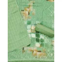 Panzora Floral Printed Sequinned Cotton Unstitched Dress Material image 2