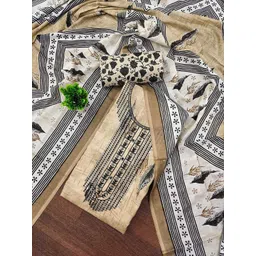 Panzora Floral Printed Sequinned Unstitched Dress Material-picture-17