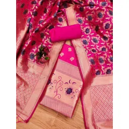 Panzora Floral Woven Design Unstitched Dress Material-picture-18