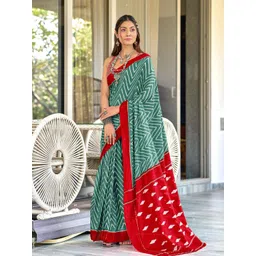 Panzora Geometric Printed Block Print Saree-picture-35